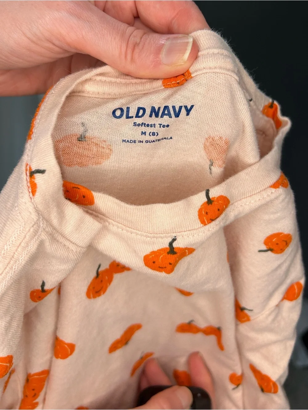🍁OLD NAVY Fall Pumpkin Softest Printed Long Sleeve T-Shirt - Girls Medium (8)